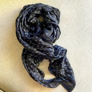 The Kooples Printed Black Scarf w/Sculls